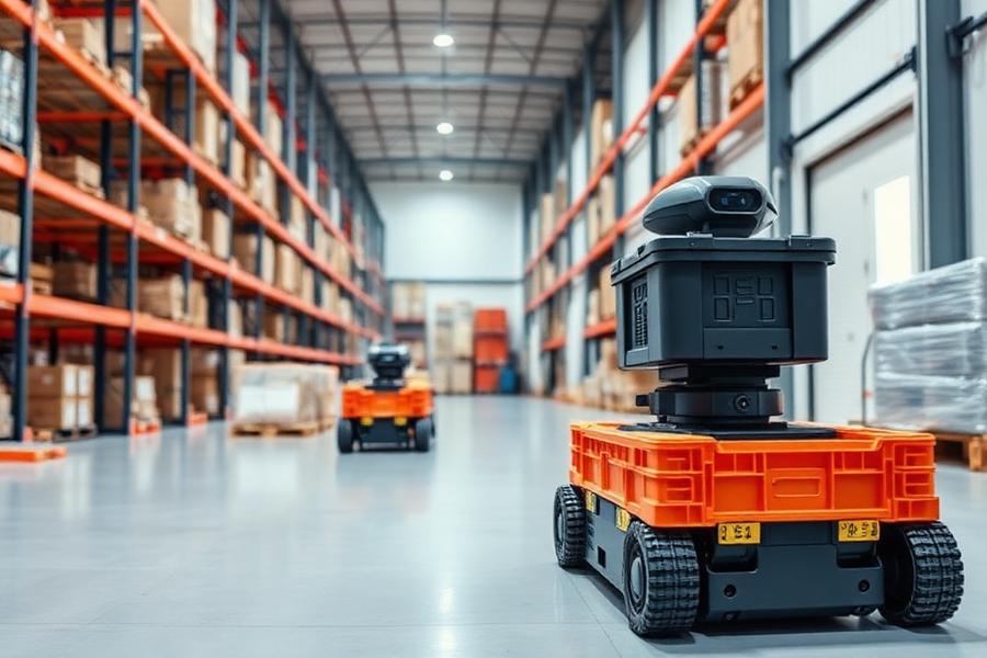 Autonomous mobile robots in a warehouse